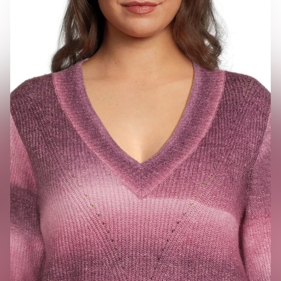 Terra & Sky Pink Ombre Textured Pullover Sweater Size 2X - Picture 3 of 13